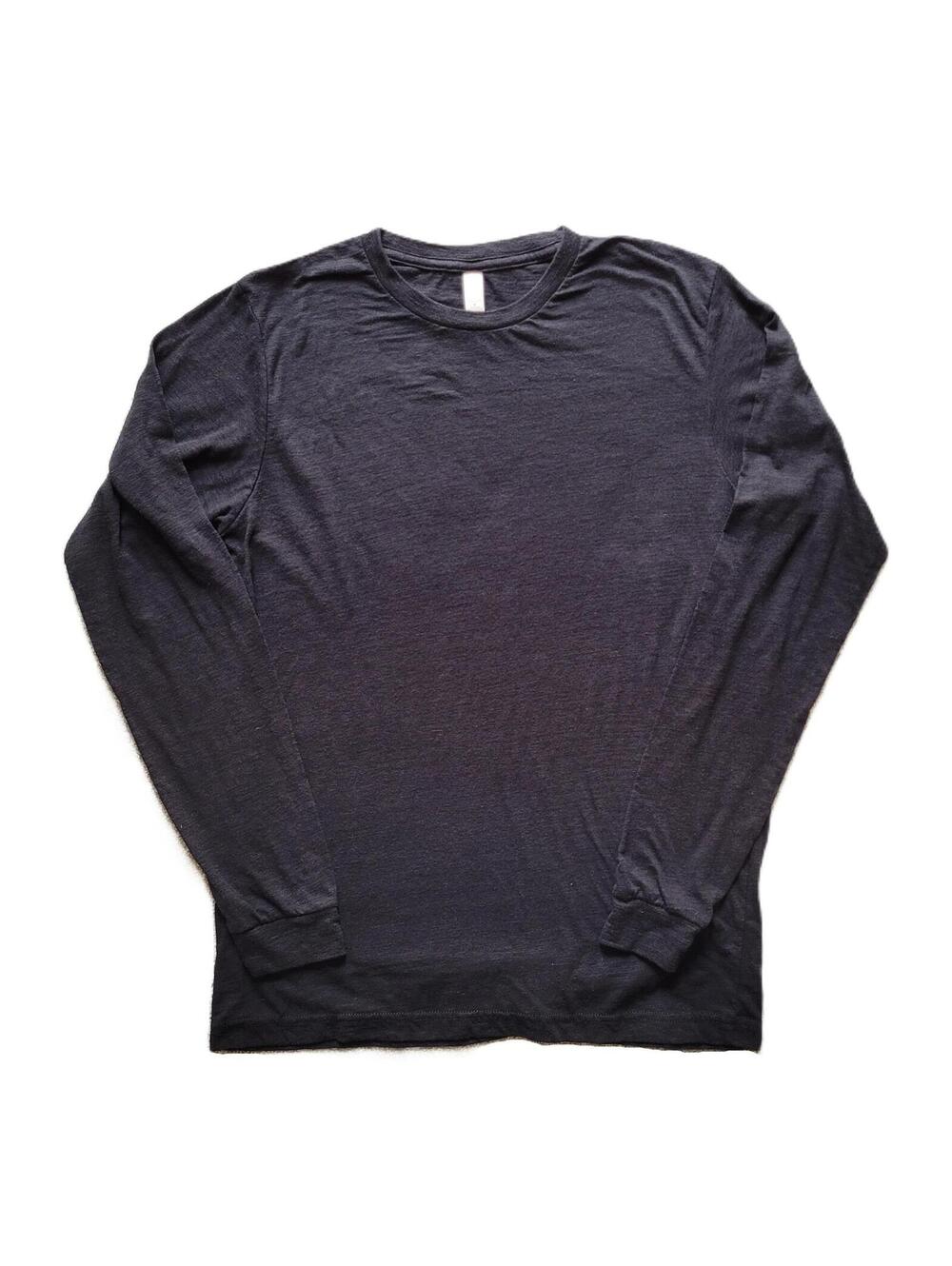 Men’s Medium Black Heathered Long Sleeve T-Shirt Soft Blend Tee NWOT